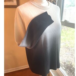 Alice + Olivia Womens Cashmere Sweater Sz M Crew Neck Ombre Gradient Luxury Chic